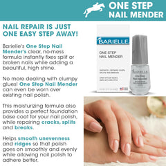 BARIELLE applying gel to fingertip to reinforce a split nail quickly