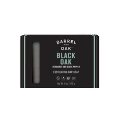 Barrel & Oak front packaging showing rugged black oak bar benefits