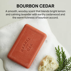 Barrel & Oak label highlighting ingredients and vegan SLS-free claim