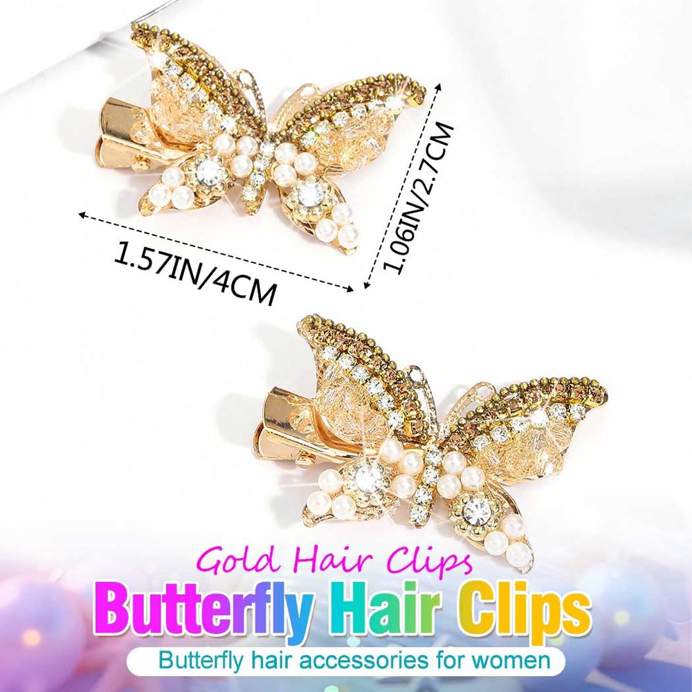 BARTOSI butterfly close-up of rhinestones and pearls highlighting fine detail