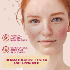 BASE LABORATORIES being misted onto cheek to soothe and cleanse sensitive facial skin