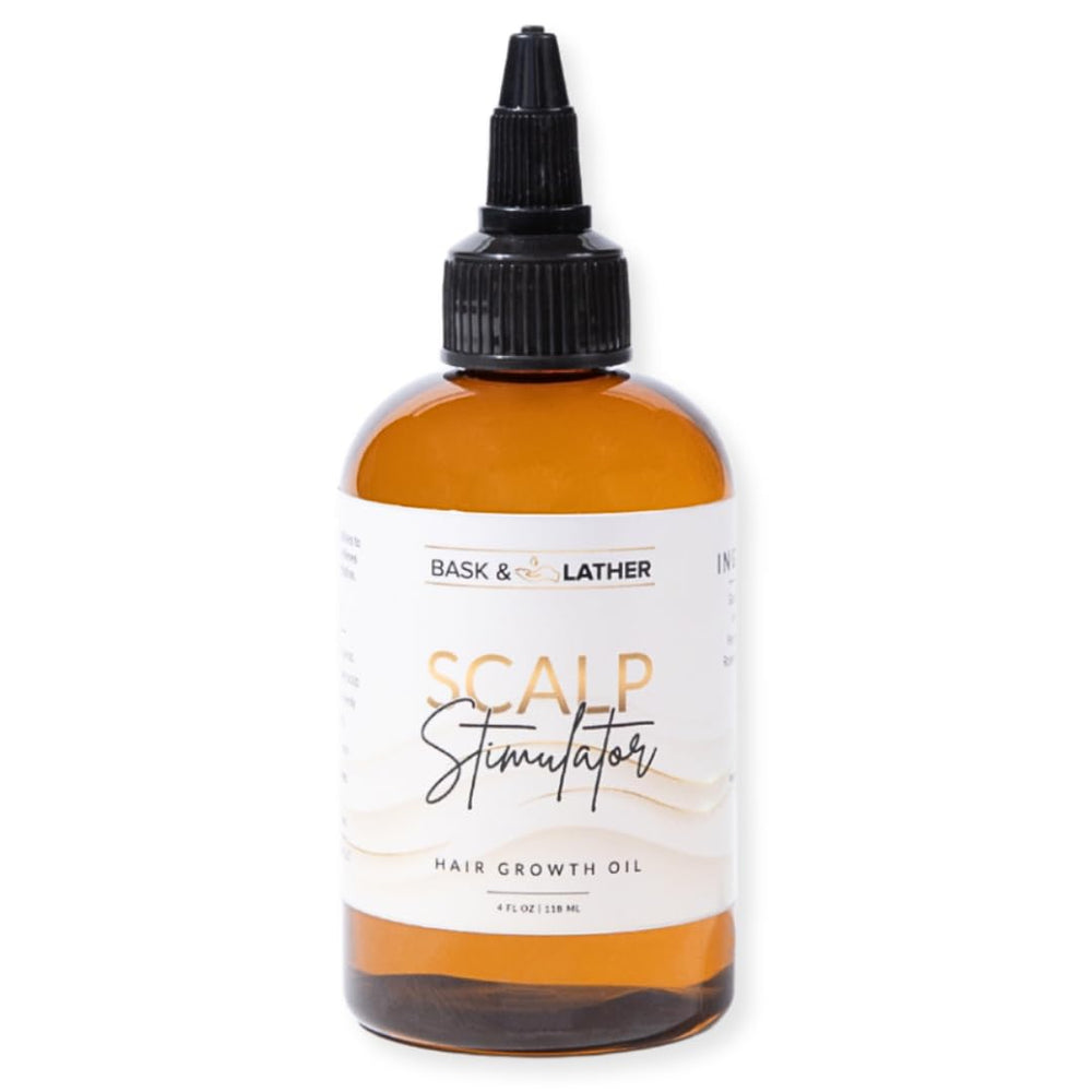 Bask & Lather front bottle showing product and clear labeling for easy identification and benefit