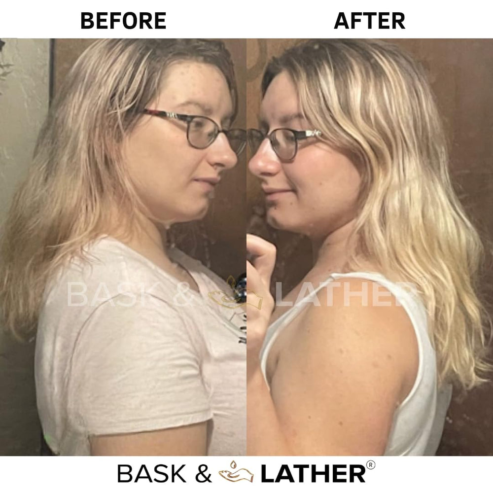 Bask & Lather scalp stimulator being dispensed to refresh scalp and reduce dryness