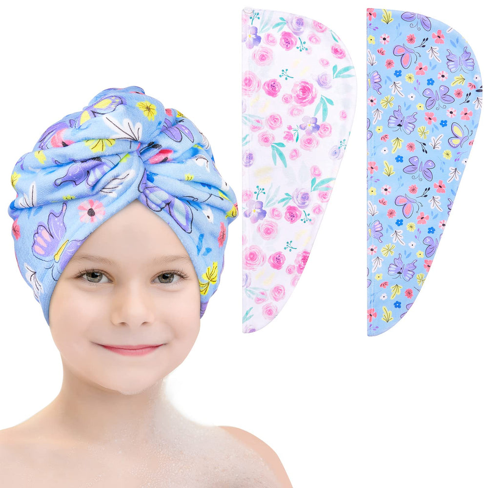 Basumee front view of two flower microfiber towels showing prints and colors, easy choice