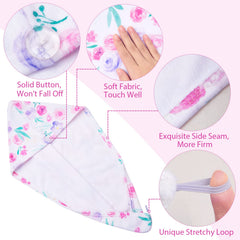Basumee child wearing towel turban after bath showing hands-free drying comfort