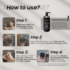 BATCI HAIR ATELIER label close‑up highlighting usage directions and ingredient clarity