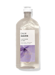 Bath & Body Works bottle front view showing calming lavender iris fragrance