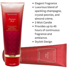 Bath & Body Works FOREVER RED shea cocoa butter and coconut ingredients for nourishment