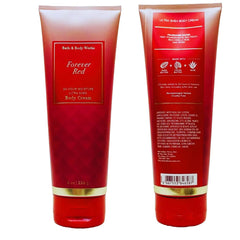 Bath & Body Works FOREVER RED lid label closeup highlighting fragrance details