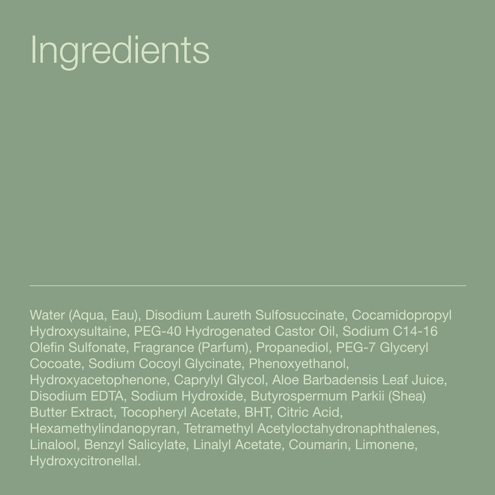 Bath & Body Works label detail with ingredients listed highlighting gentle, dermatologist-reviewed formula