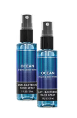 Bath & Body Works front packaging showing two Ocean hand sprays, portable convenience