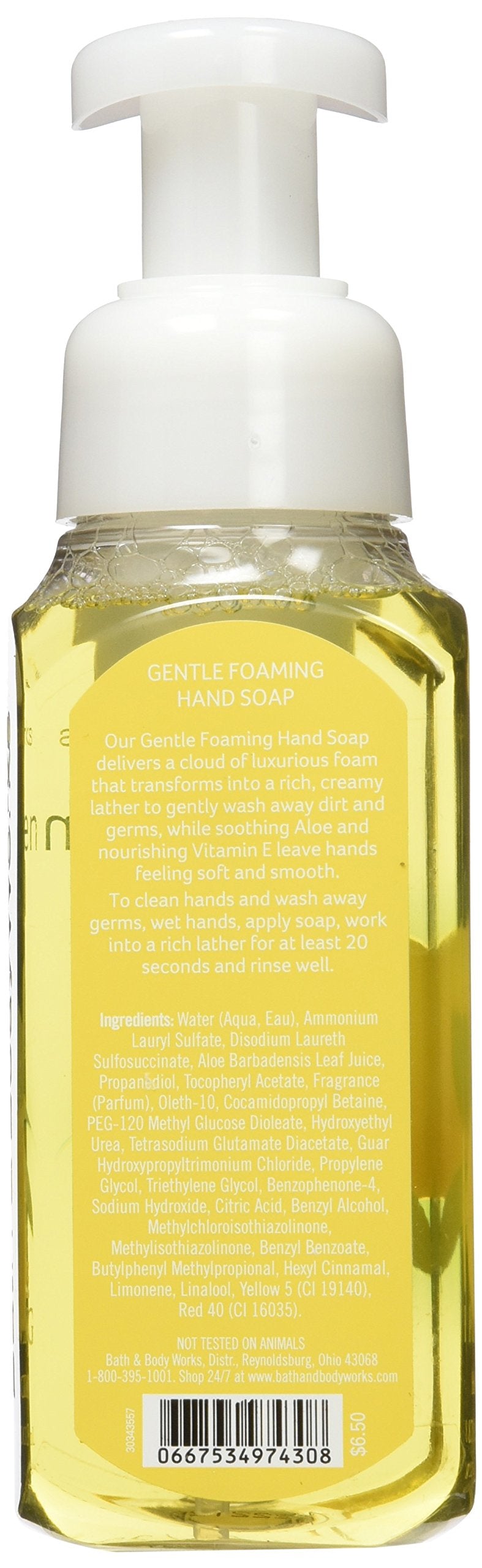 Bath & Body Works foam dispensed at sink demonstrating quick coverage and gentle cleansing