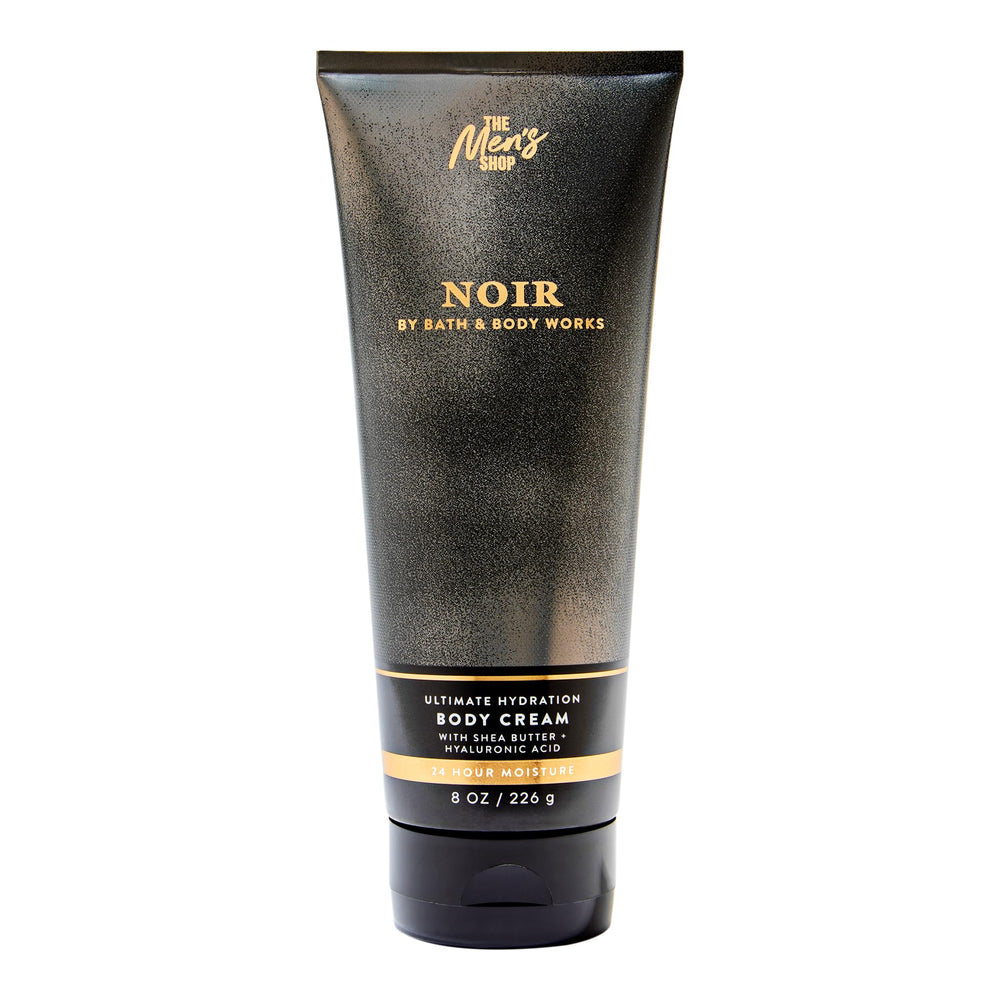 Bath & Body Works Noir jar front view showing product and masculine design benefit