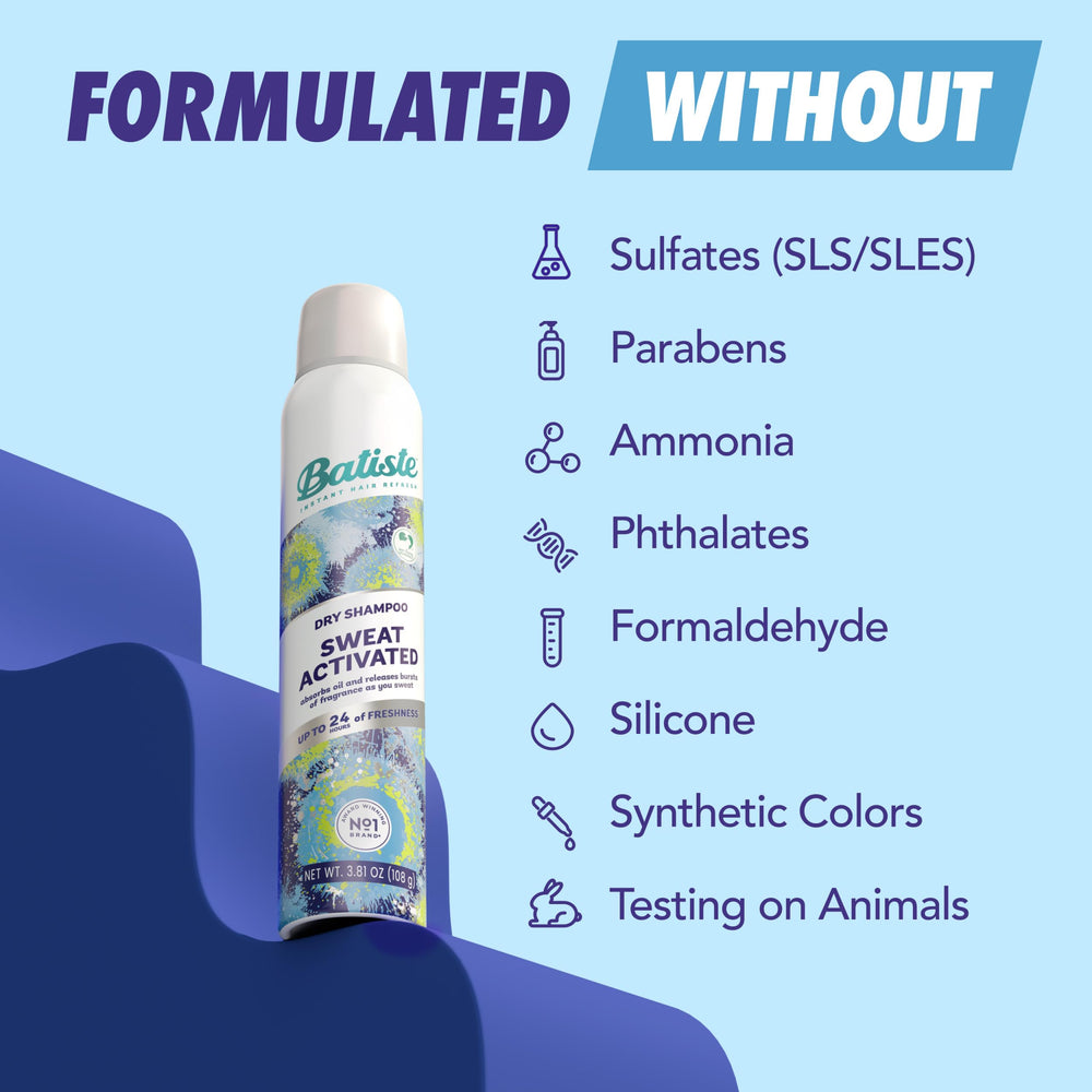 Batiste aerosol nozzle detail showing easy application and precise spray benefit