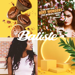 Batiste in a bathroom morning routine demonstrating fast styling