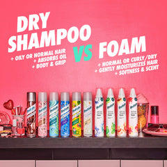 Batiste foam texture on hand illustrating lightweight, fast-dry benefit