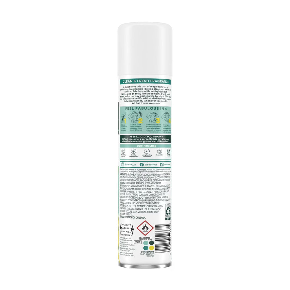 Batiste aerosol spray detail demonstrating fine mist application for even oil absorption