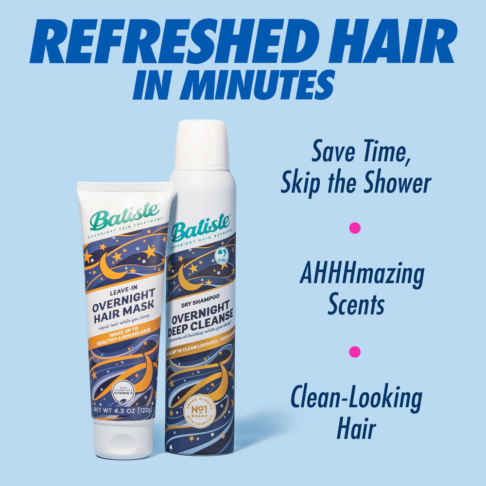 Batiste can placed on nightstand suggesting overnight convenience and routine