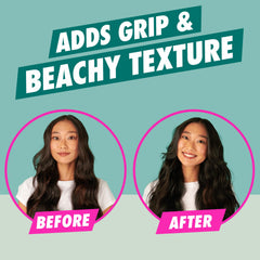 Model on beach with Batiste-textured hair showing tousled, fresh look