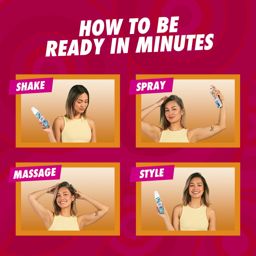 Batiste before and after comparison revealing fuller, bouncier hair result