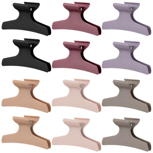 Batiyeer front packaging showing 12 earthy neutral butterfly clips for easy selection