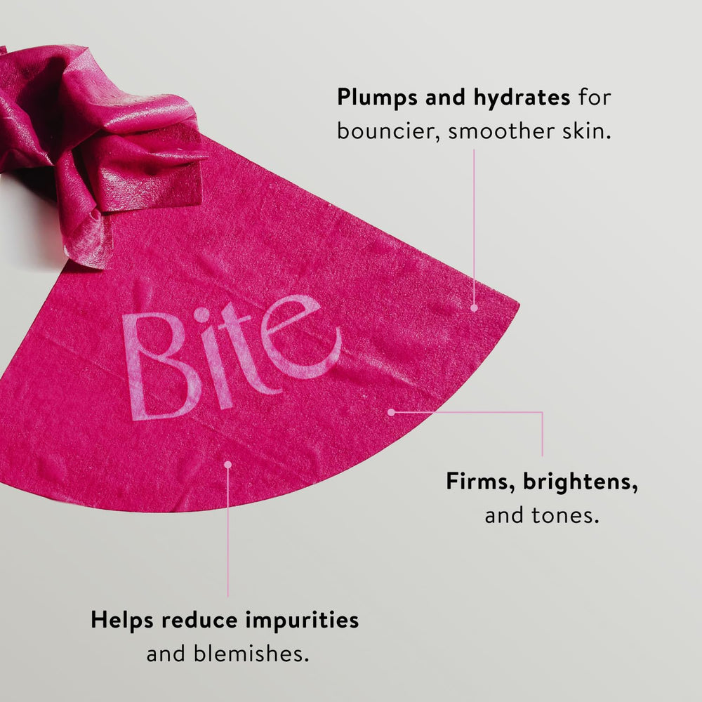 BAWDY Bite It serum texture on hand highlighting plant-based collagen and hydration