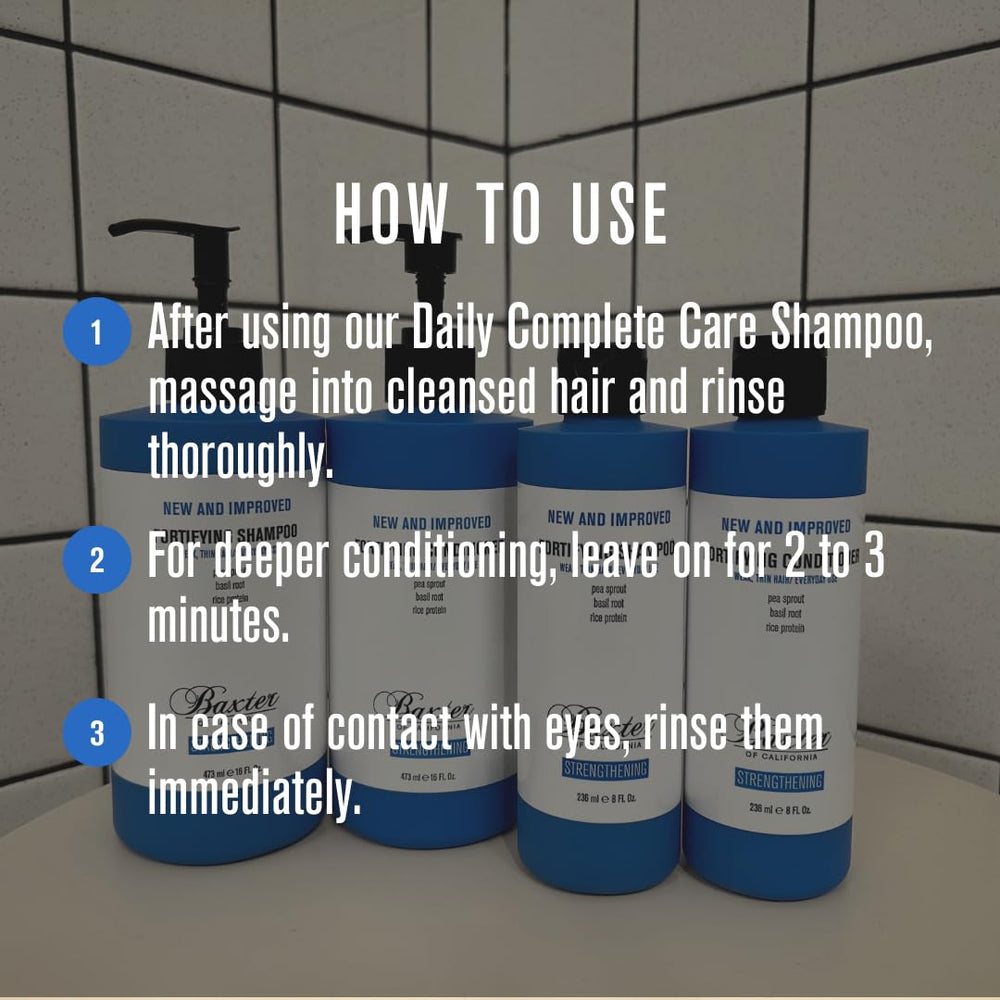 man rinsing hair with Baxter of California shampoo showing refreshing mint benefit