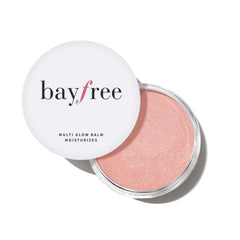 bayfree Multi Glow Balm packaging front shows shade and compact benefit