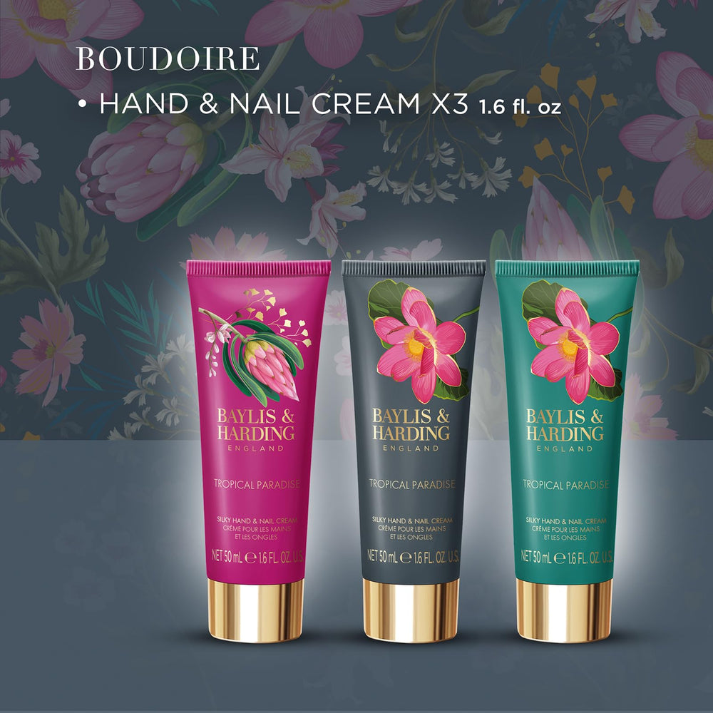 Baylis & Harding cream applied to hands demonstrating softening benefit