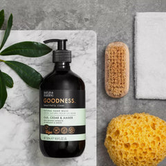 Baylis & Harding soap foam texture on hand, shows gentle cleansing benefit