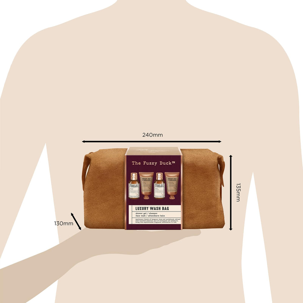 Baylis & Harding products next to a ruler for travel-size scale and packing convenience