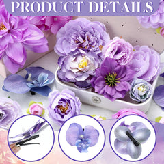 BBTO floral clips arranged in bridal headpiece showing cohesive wedding-ready accents