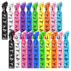 BBTO front pack showing 20 colorful gymnastics hair ties and variety benefit