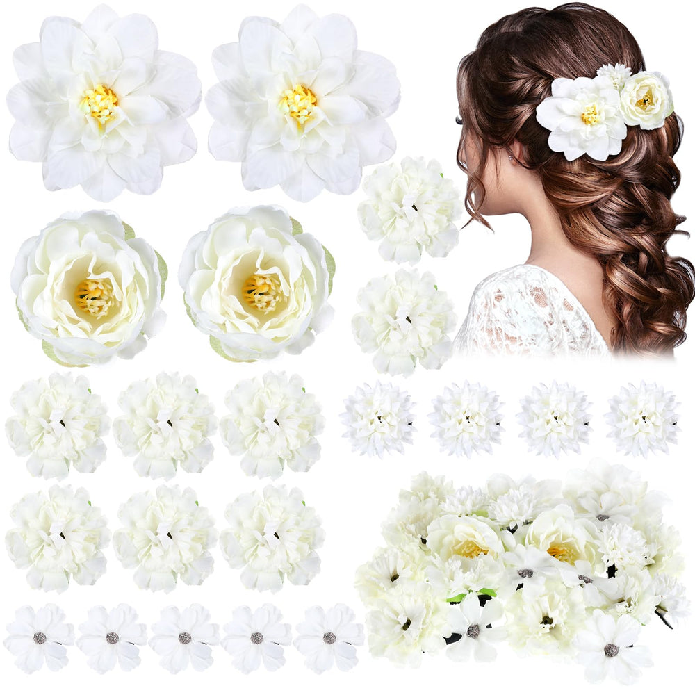 BBTO white rose front view showing elegant bridal accessory