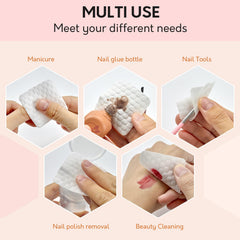 Bcowos pads beside manicure tools illustrating hygienic tool cleaning