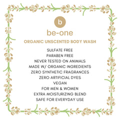BE-ONE ORGANICS organic ingredient bottles showing natural sourcing benefit