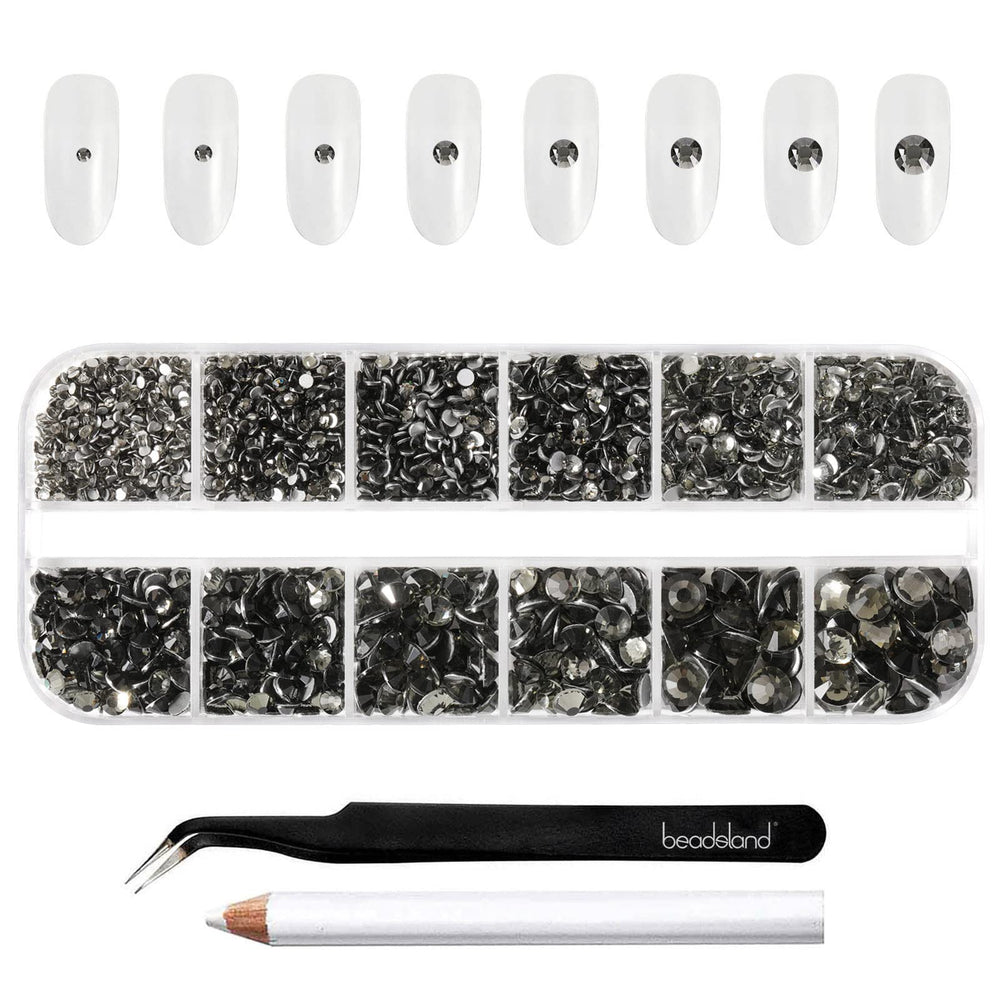 BEADSLAND front packaging showing organized rhinestone kit and benefits
