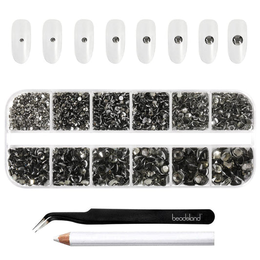 BEADSLAND front packaging showing organized rhinestone kit and benefits