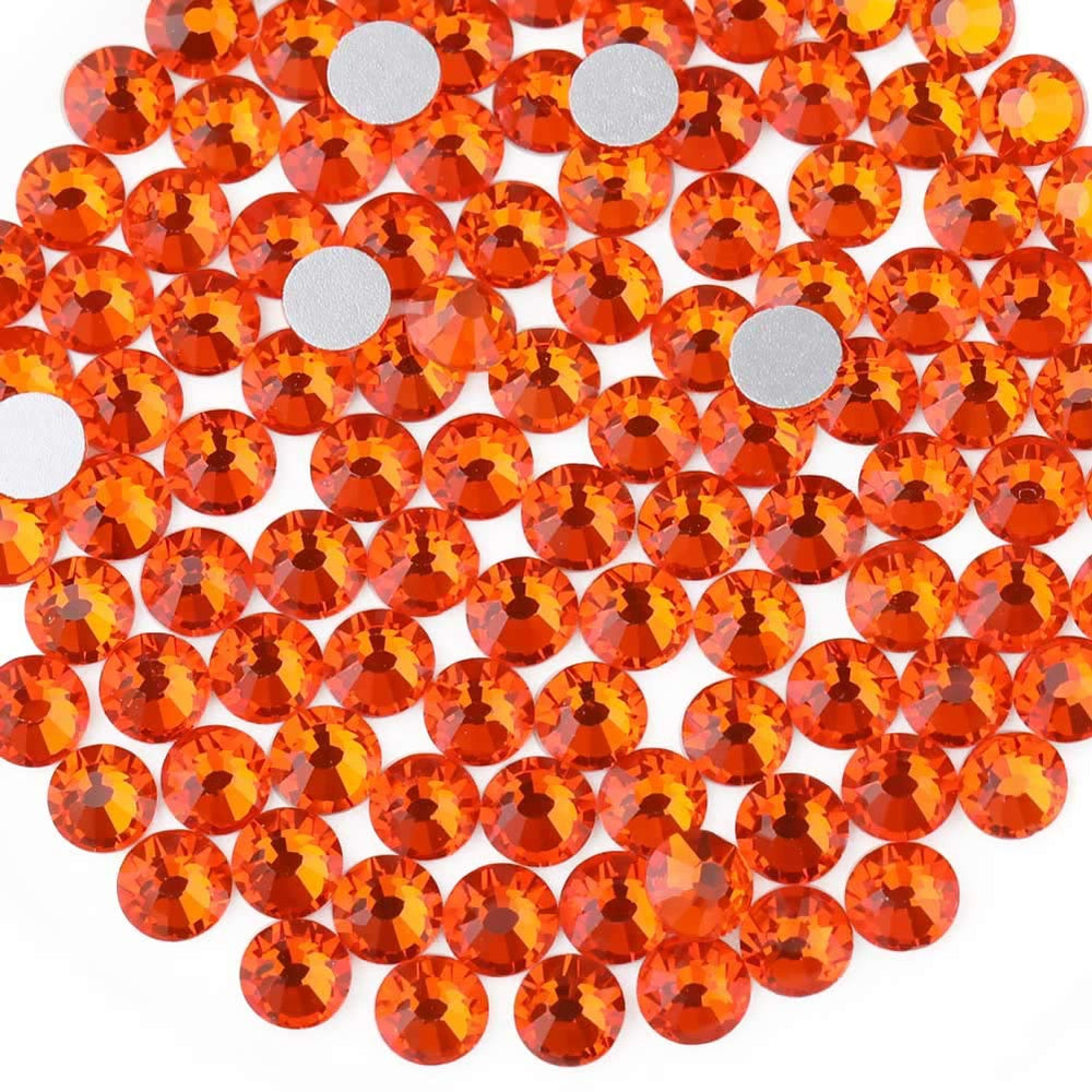 BEADSLAND close-up of SS10 faceted glass rhinestones, sharp sparkle for precision work
