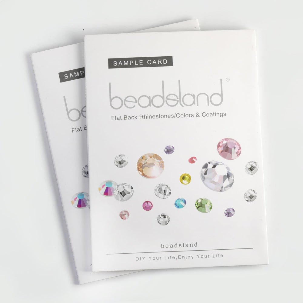BEADSLAND close-up of SS3 to SS40 flat back rhinestones highlighting size accuracy