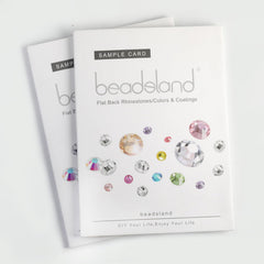 BEADSLAND close-up of SS3 to SS40 flat back rhinestones highlighting size accuracy
