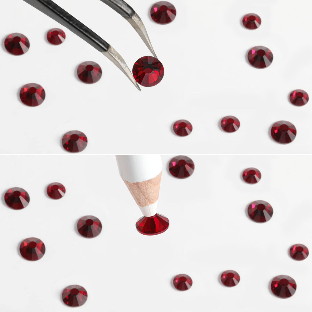BEADSLAND tweezers and wax pencil placing a rhinestone for precise, easy application