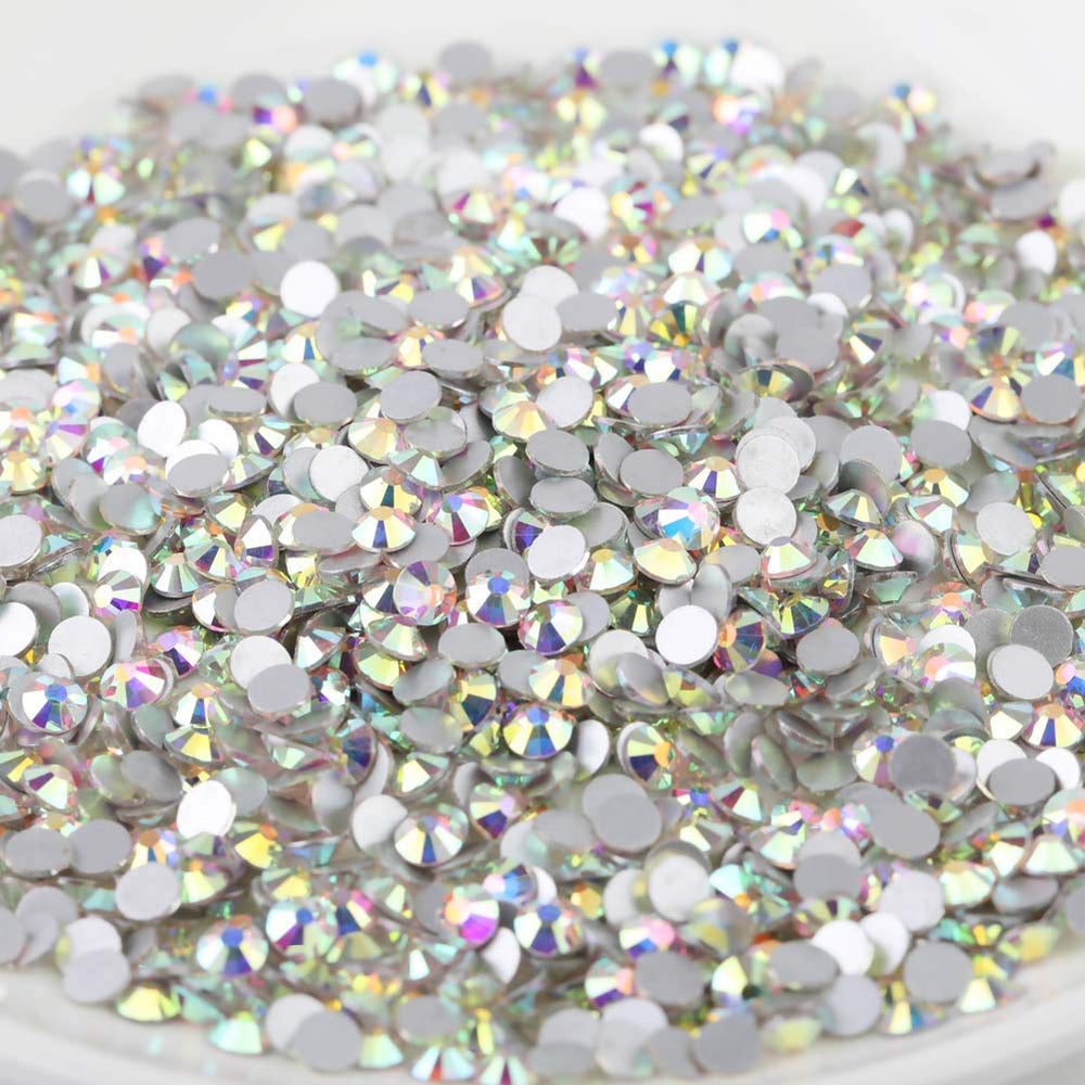 BEADSLAND side view of flatback rhinestone, shows flat base for secure glue adhesion benefit