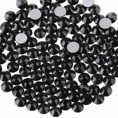 BEADSLAND front pack of 144 black 10mm rhinestones showing quantity and color, ideal for crafts