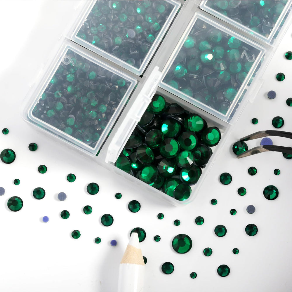BEADSLAND rhinestones applied to shirt demonstrating finished sparkle and quick heat-adhesive benefit