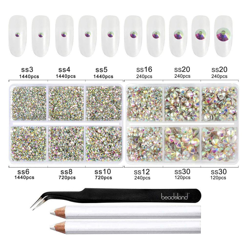 BEADSLAND rhinestones applied on nails demonstrating precise placement and dazzling finish