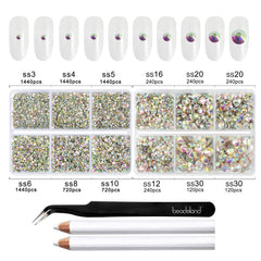 BEADSLAND rhinestones applied on nails demonstrating precise placement and dazzling finish