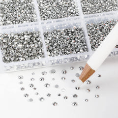 BEADSLAND rhinestones in use on nail art demonstrating precise placement and polished finish