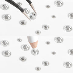 BEADSLAND nail art application showing gems on nails for salon-quality finish benefit