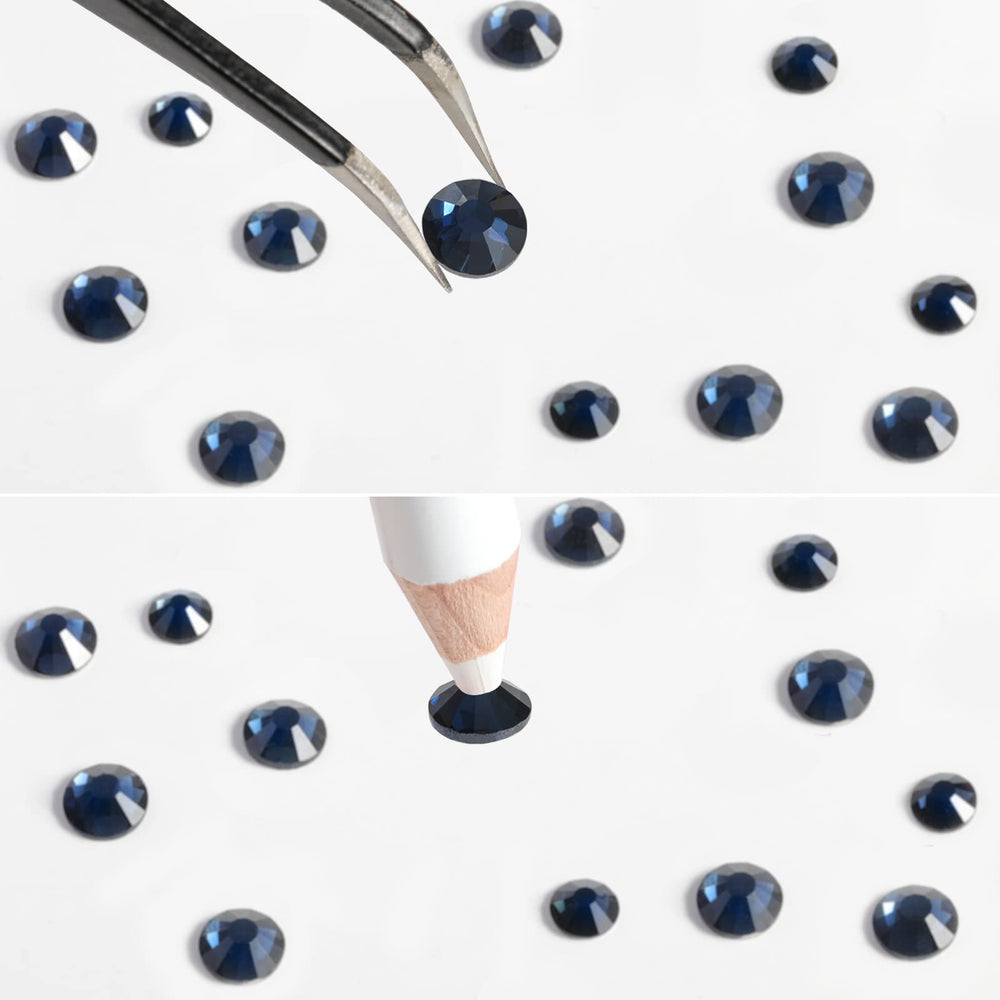 BEADSLAND rhinestones applied on manicure showing decorative effect and pro-level finish